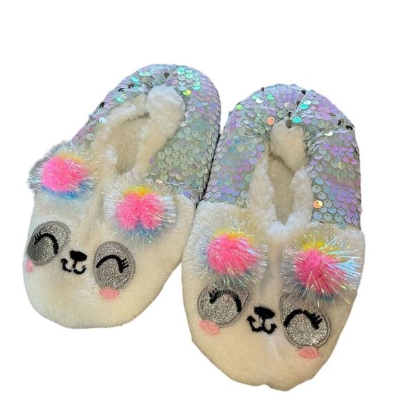 B Tween Girls Unicorn Sequin Slippers Size 12-13 Multicolor - Picture 1 of 5